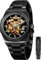 Tiong Herren-Armbanduhr, luxuriös, Skelett, mechanisch, Edelstahl, wasserdicht, schwarz, automatisch, selbstaufziehend, Armbanduhr für Herren, W1005-black, Mechanisch