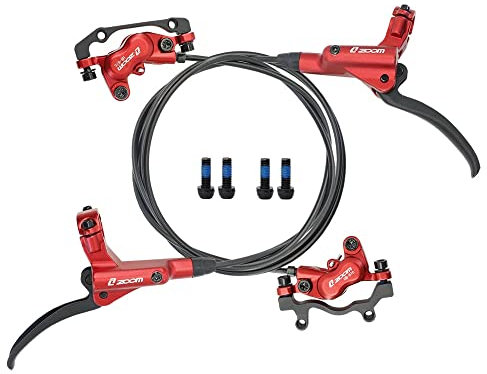 NYK Zoom- HB-876 - Freno a disco idraulico anteriore e posteriore, 800 mm e 1400 mm, per mountain bike, MTB, BMX (rosso)