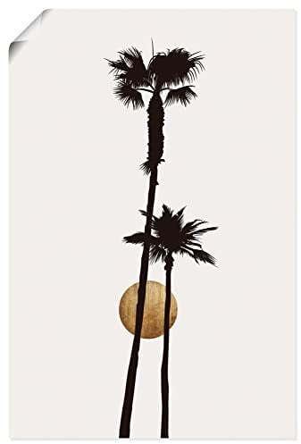 ARTLAND Wanddeko Poster & Kunstdrucke Wandposter 60x90 cm Hochformat Minimalismus Sonne Pflanzen Palmen Paradies U3WW