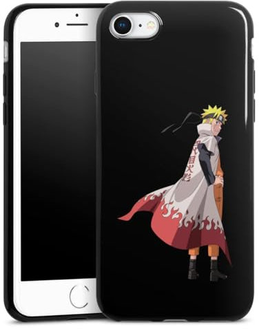 Slim Case extra dünn kompatibel mit Apple iPhone 7 Silikon Handyhülle schwarz Hülle Naruto Shippuden Hokage Sensei
