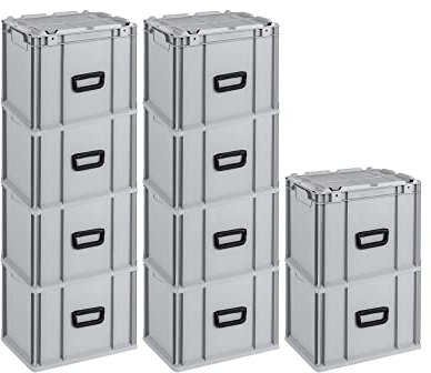 PROREGAL SuperSparSet 10x Eurobox NextGen Portable | HxBxT 33,5x30x40cm | 30 Liter | Eurobehälter, Transportbox, Transportbehälter, Stapelbehälter