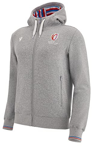Macron RWC 2023 Rugby World Cup Fully Zip Hoody (Grey)