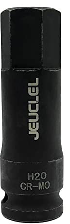 JEUCLEL Douille à choc hexagonale de 20 mm, douille Allen H20 1/2, adaptateur de tournevis hexagonal en acier Cr-Mo pour clés à cliquet électriques, vis de fixation