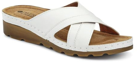 Pavers Crossover Mule Sandals - White Size 6