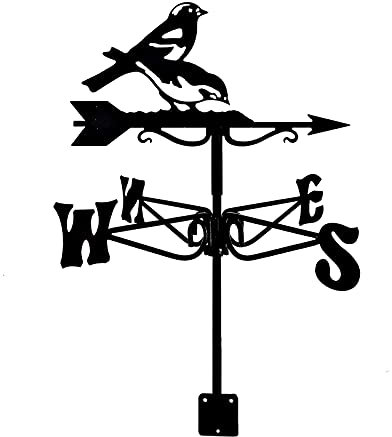 CAZARU Wetterfahne Schwein Elster Vogel Silhouette Edelstahl Gartenpfahl Wetterfahne Messwerkzeuge Windrichtungsanzeiger Wetterhahn 35 * 50 cm