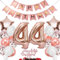 Feelairy Geburtstagsdeko 44 Jahre Frauen, Rosegold Luftballon 44. Geburtstag Deko Frau, Tortendeko Happy 44th Birthday Deko 44 Jahre Frauen, Ballon 44. Geburtstag Frau Party Dekoration Set