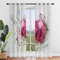 Hiseng Schiebegardinen Voile Vorhang Gardinen 2er Set, Rose Blume Druck Sheer Schiebevorhänge Lichtdurchlässig Flächenvorhänge für Wohnzimmer Schlafzimmer Fensterschal (132x182cm,Graffiti Rose)