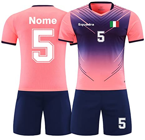 Maglia Calcio Personalizzata Tute da Calcio Completo Calcio Uomo Personalizzabile Nome Numero Logo