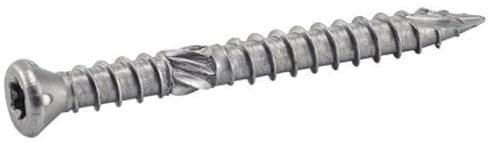 Vis bois terrasse tête fraisée réduite inox A4 empreinte Torx T25 double filet et antifendage 5x70 boîte 100 p1 embout