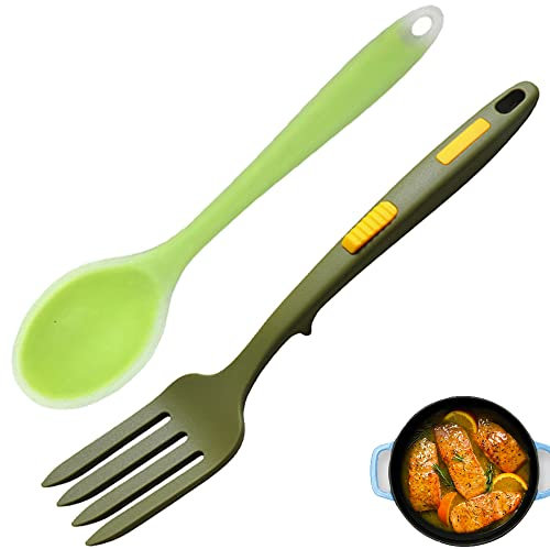 Lot de 2 fourchettes flexibles en silicone pour mélange d'ingrédients, purée de nourriture