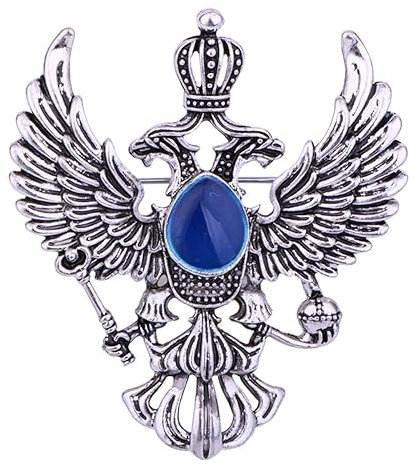 Vintage Emblème National Russe Forme Broches Antique Couleur Or Strass Broche Femmes Hommes Souvenirs Cadeaux Revers Pins