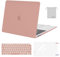 MOSISO Coque Compatible avec MacBook Air 13 Pouces M1 Compatible 2021-2018 A2337 A2179 A1932, Coque Rigide&Housse Clavier&Film D'écran&Sac de Rangement pour MacBook Air 13,3 Pouces,Rose Saumon