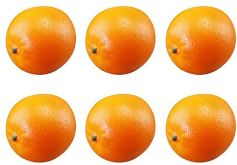 Amosfun 6 StüCk KüNstliche Orangen SchaumfrüChte Lebensechte Dekoration Fotorequisiten FüR KüChe Und Party 3.35In Realistische Orange KüNstlich Obst Requisiten