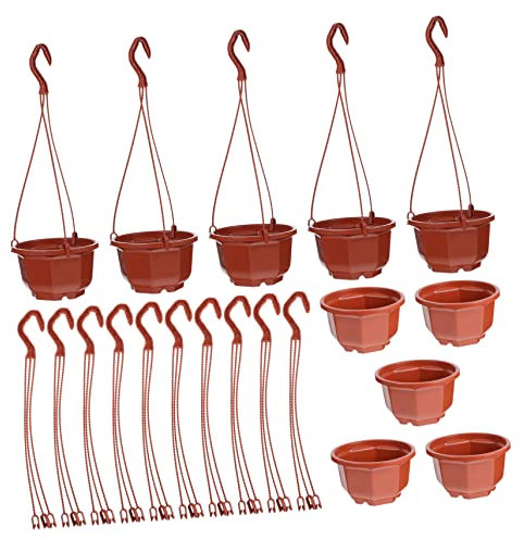 BESPORTBLE 10 Sätze Grüner Dill-Blumentopf aus Kunststoff Zaun im Freien Blumenpflanze Blumentöpfe Pflanzen hängende Körbe Blumen hängende töpfe Gartenzubehör Anlage Kaktus