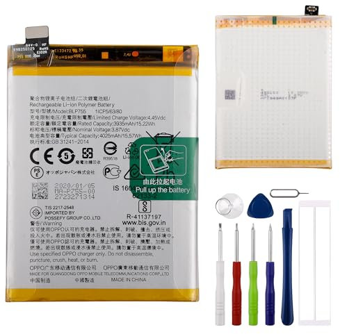 E-yiiviil Batería de repuesto BLP755 compatible con Oppo Find X2 Lite/Find X2 Neo batería con herramientas