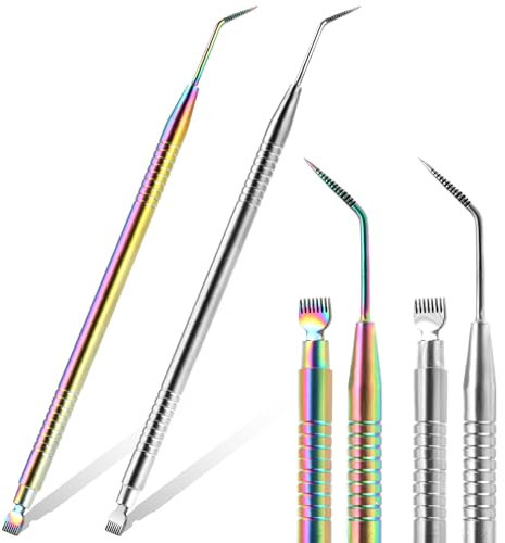 2 Stück Wimpernlifting Zubehör Lashlift Tool, Edelstahl Wimpernkamm Wimpernverlängerung Werkzeug Mascara Wimperntrenner Lash Lift Zubehör für Volume, Klassische und Wimpern