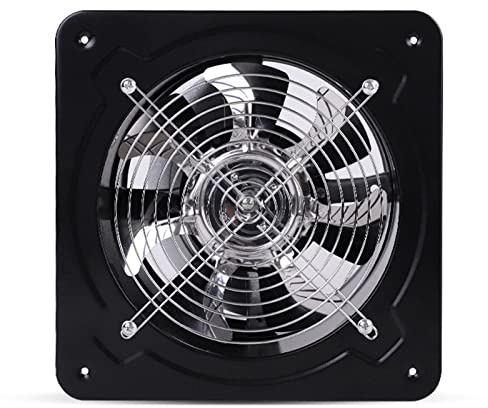 Wiyuer Abluftventilator Wand Axial Industrie Ventilator Axiallüfter Lüftungsventilator Gebläse Lüfter Fenster fürToilette Bad Küche Luftgebläse 200mm Schwarz