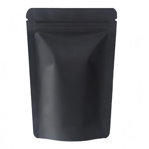 Mylar-Beutel, wiederverschließbare Beutel, stehend, Aluminiumfolie, Schwarz, Lebensmittelbeutel, Geruchsdicht, Mylar Bags 3.5 g, Heißsiegel-Verpackungsbeutel für (schwarz, 15x22cm - 50pcs)