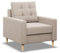 Mebligo - Sessel Wohnzimmer Blank, Relaxsessel mit Bonell Federkern, Fernsehsessel im Skandinavischen, Loungesessel Moderne - beige (Paros 02)