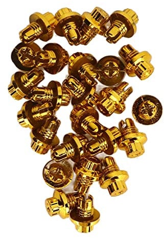 XHIKOWAT 25 Dadi Rivetti per Cerchioni in ABS Color Oro, Rivetti a Labbro per Ruote alla Moda per Cerchioni Serie AH DS, Bullone a Vite per Pneumatici con Labbro