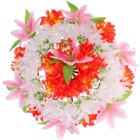 HOLIDYOYO Guirnalda Artificial Flowers Wreath para el sepelio Conmemorativa para Funeral Ramo conmemorativo Flores funerarias Coronas de Flores Artificiales Tumba Flor de Seda