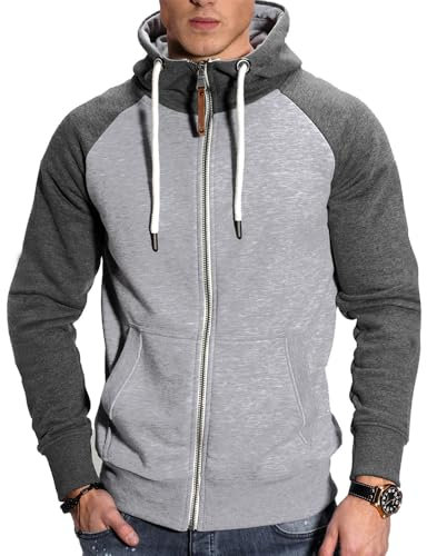 Ying Sweat-Shirt Homme Casual Mode Sport Sweat À Capuche À Manches Longues Homme Usure Quotidienne All-Match Couleur Unie Sweat À Capuche Homme Tendance Capuches Hommes I-Light Grey L
