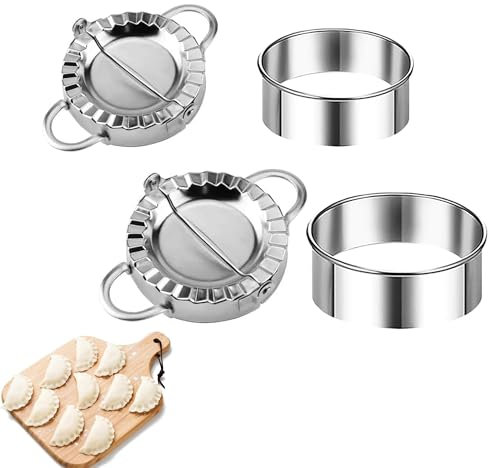 Ravioli Former,4 Stück Edelstahl Ravioli Dumpling Maker,Knödel Ravioliformer Set,Ravioli Maker,Dumpling Maker,Ravioli Ausstecher,Teigtaschenformer Für Küchenhelfer Set Dumpling Ravioli Machen