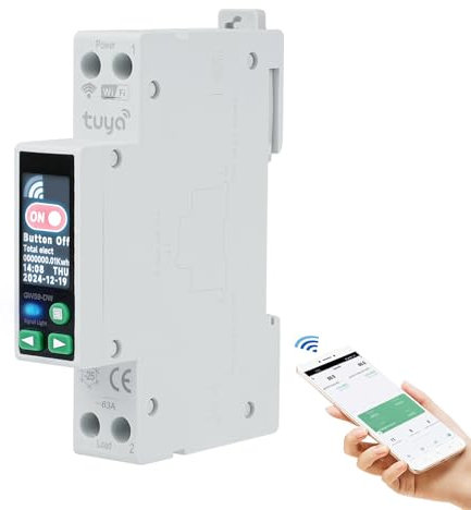 40A tuya interruttore wifi smart switch interruttori smart wifi magnetotermico meter wifi interruttore timer 90-240V AC 1P+N interruttore remoto con sovratensione ecc (con display LED)
