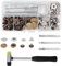 BOBOZAN Snaps Fasteners 15 mm x30 Sets- No Sew Press Popper Fasteners Tool Kits and Hammer -2-Color for Leather, Clothing, Purse, Jeans, Bags-Rust-proof and Durable, Dry-cleanable and Machine-washable