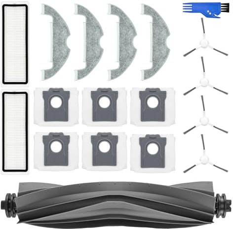 Spofan Accessori di Ricambio per Dreame D10 Plus Gen 2 Robot Aspirapolvere, 1 Spazzola Principale, 2 Filtri HEPA, 4 Spazzole Laterali, 4 Panni Mop, 6 Sacchetti per la polvere