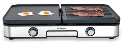 Gourmia Electric Grill & Griddle - Reversible Nonstick Ceramic Plates