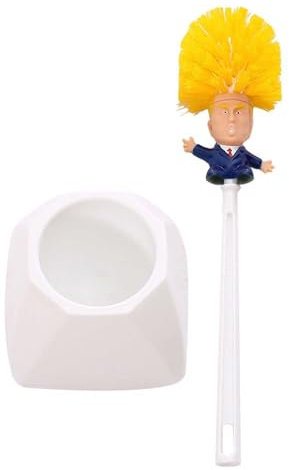 Donald Trump Toilet Brush, with Holder, Novelty Toilet Brush, Funny Gifts (style C)