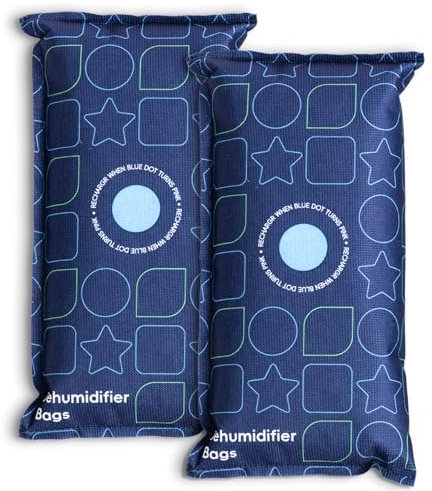2KG Reusable Car Dehumidifier Bags (2Pack) - Eliminate Foggy Windows & Odors, Multi-Space Moisture Absorber for Cars, Garages, Bedrooms, Camping