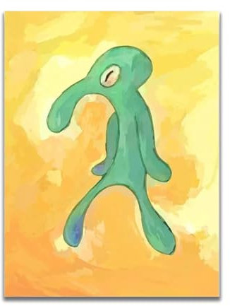 Yoimckay Toilette Badezimmer Deko Bild, Thaddäus Gemälde Leinwand Bilder für Schlafzimmer Squidward Painting Bild Wohnzimmer Badezimmer Deko, Kunstgemälde Toll Als Geschenk, Wasserfest, 20 x 30 cm