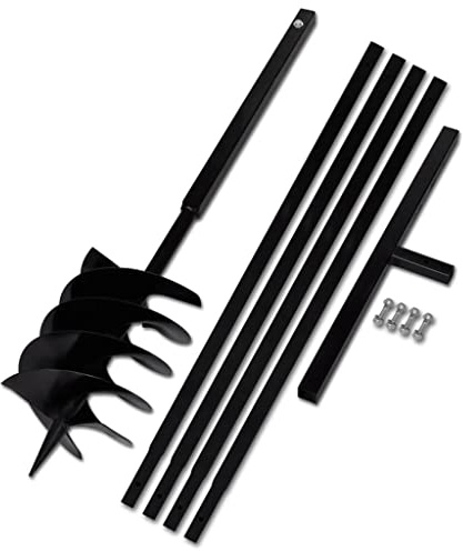 Générique Tarière de Sol avec Manche 200 mm et Tube d'extension 5 m Acier,Outils,Perceuses,Tarières-270535