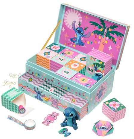 Stitch Keepsake Box Advent Calendar - Officially Licensed | 24 Stitch Themed Surprises Included • Reusable Keepsake Box • Fun Christmas Countdown For Disney Fans