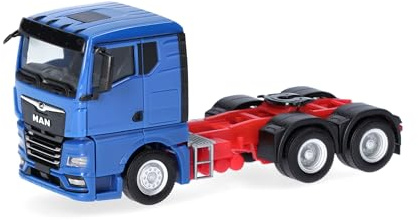Herpa LKW Modell MAN TGX GN Zugmaschine 3achs, blau, Miniatur im Maßstab 1:87, Sammlerstück, Made in Germany, Kunststoff