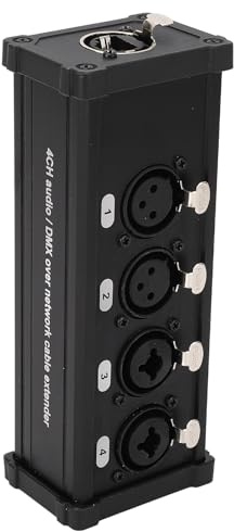 Hamwesh XLR-Splitter, 4-Kanal-Rauschunterdrückungs-Direktbox, Mikrofon-Splitter mit Erdschleifenbeseitigung für Live-Sound-Studio-Bühnenübertragungsanwendungen