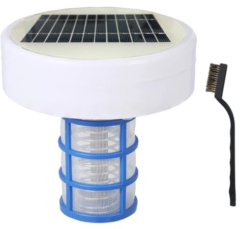 Mantenimiento sin Esfuerzo Ionizador Solar de ABS y Cobre para Piscina con cepillos Ideal para Reducir el Cloro Purificar Agua Ionizador Solar para Piscina, para Suelo