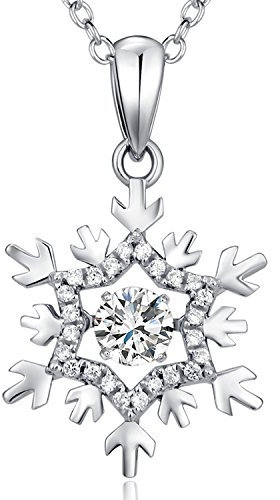 jiamiaoi Schneeflocke Kette Silber Anhänger Schneeflocke Gold 925 Silber Schneeflocke Halskette, Kette mit Schneeflocke Gold Ketten für Frauen Schneeflocke, Silberkette Schneeflocken Anhänger