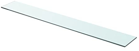 vidaXL Shelf Panel, Transparent Glass Display, Modern Home and Shop Wall Decor, Easy-to-Clean Surface, Strong Tempered Glass - 90x12 cm