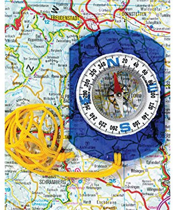 Betzold - Karten-Kompass - Mit Messskala und Bogenskala, transparent, Taschenkompass