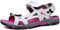 Dunlop Womens Flat Open Toe Sports Trekking Sandals (6 UK, White/Fuchsia.)