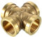 sourcing map Croce in ottone Raccordo 1/2 PT filettatura femmina a 4 vie Connettore accoppiatore