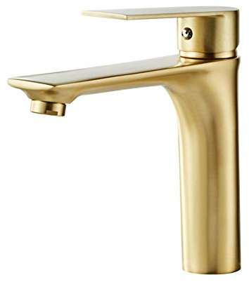 Waschtischarmaturen YHSGY Bad Becken Wasserhahn Gebürstet Gold Messing Mixer Massivem Kupfer Luxus Nordeuropa Stil Hahn Waschbecken Wasserhahn Becken Wasserhahn