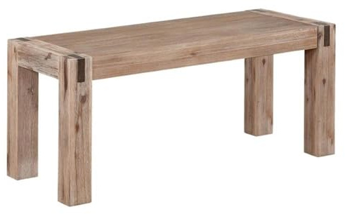 Alaterre Furniture Woodstock 40-Inch Entryway Bench with Bronze Metal Inset