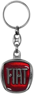 Fiat 21236 Schlüsselanhänger Logo aus Metall, Rot