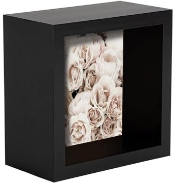 Nicola Spring 3D Deep Box Fotorahmen - 4 X 4 - Schwarz