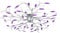 vidaXL Lámpara de Techo Brazos Forma Hoja 5 Bombillas Morado Colgante Iluminación Accesorios Dormitorio Cocina Pasillo Comedor Salón Interiores Cristal