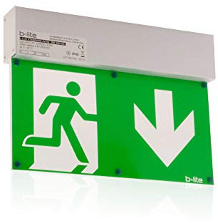 intratec 100% Shopping Notleuchte Rettungszeichenleuchte Brandschutz-Zeichen Notausgang, LED, IP 40 mit Akku, Aluminium für Wandaufbau geeignet, Notlicht 3h, inkl. Piktogrammset